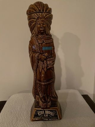 1968 Vintage Ezra Brooks “cigar Store” Indian Chief Whiskey Decanter.