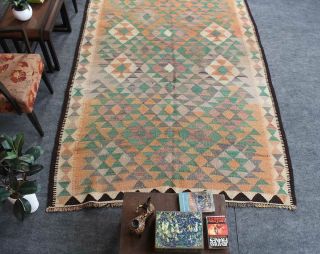 6x10 Oriental Vintage Flat Weave Geometric Handmade Traditional Kilim Area Rug