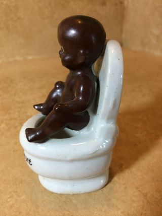 Vintage Black Americana Figurine Child on Toilet 