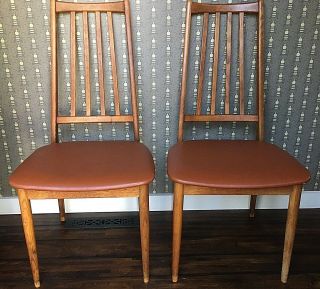 Mid Century Teak Danish Modern Dining Side Chairs - Kofoeds Hornslet Style - Mcm