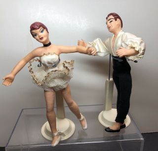 6.  5” Vintage 1950’s Flagg Dolls All Ballet Dancers Set Of 2 L