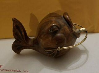 Vintage Ashtray Treasure Craft Hawaii Hawaiian 1956 Chubby Puffer Fish