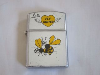 Vintage Lighter Fly United Airlines Bees
