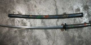 Collectable Japanese Samurai Katana Sword Signed Blade Iron Saya