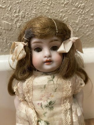 Antique Vintage German? Porcelain Bisque 7.  5” Sleeping Doll Open & Close Eyes 2