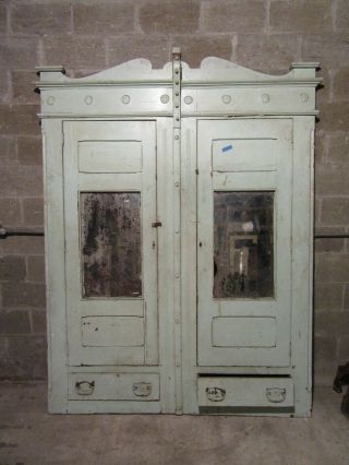 Antique Carved Oak Closet Front Linen Cabinet 72 X 93.  25 Salvage