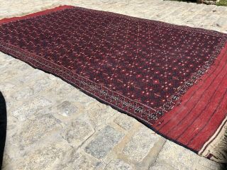 Auth: Antique Tekke Turkmen Bukhara Soumac Collectible Wool Beauty Red 6x10 NR 2