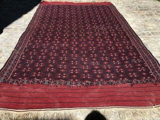 Auth: Antique Tekke Turkmen Bukhara Soumac Collectible Wool Beauty Red 6x10 NR 3