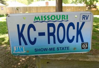 Vintage Rv Missouri Vanity License Plate Kc - Rock,  Mo,  Kansas City