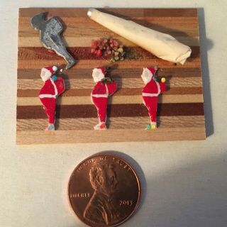 1:12 Scale,  Dollhouse Miniature Christmas Cookie Adventure.  Santa Theme.  Vintage