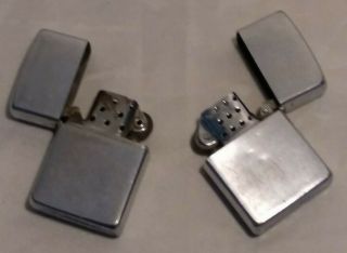 (2) Vintage Zippo Lighters - Smooth And Ready To Engrave.