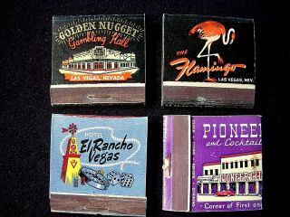 Four Vintage Matchbooks From Las Vegas 1950 