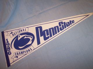 Vtg 1986 Penn State Nittany Lions National Champions Ncaa Football Pennant