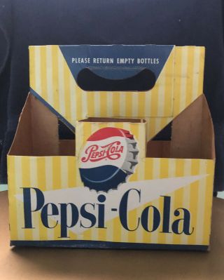 Vintage Pepsi Cola Paper Carrier 6 Pack