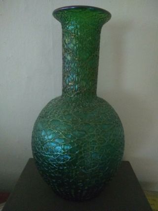 Large Antique Art Nouveau Loetz Bohemian Iridescent Glass Vase