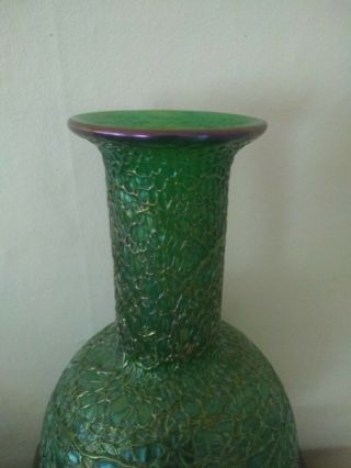 Large Antique Art Nouveau Loetz Bohemian Iridescent Glass Vase 2