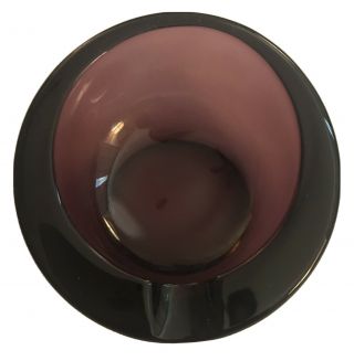 Vintage Purple Viking Art Glass Orb Bowl Ashtray Mid Century Modern