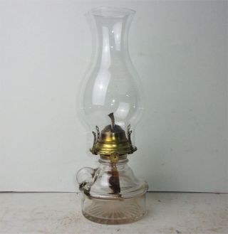 Antique Vintage Decorative Clear Glass Oil Kerosene Hurricane Lamp