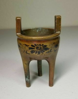 Small Japanese Bronze Tripod Incense Burner 19th Century