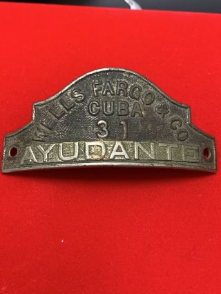 Antique Wells Fargo And Company Hat Badge