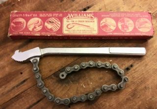 Vintage Williams Cw - 4 Chain Wrench Made In Usa In Great Shape With Box