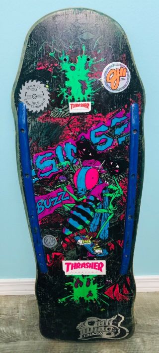 Extremely Rare Vintage Sims Full Buzz Skateboard