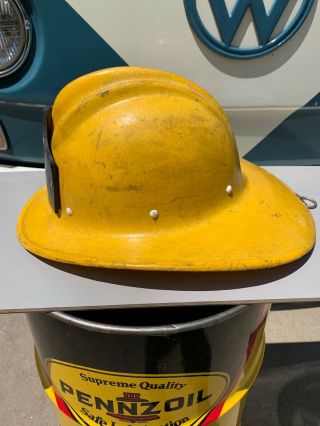 Vintage Bullard S.  F.  U.  S.  A.  Hard Boiled Fiberglass Fire Helmet Hard hat Fireman 2