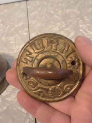 Vintage Victorian Hand Crank Door Bell patented April 14th 1891 2