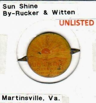 Sun Shine Unlisted Vintage Tin Lithographed Tobacco Tag Martinsville Va