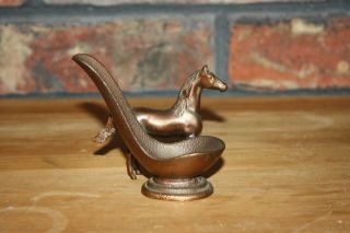 Vintage Bronze Metal Pipe Holder Stand With Horse