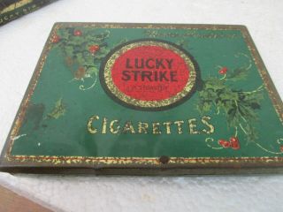Vintage Lucky Strike Merrie Christmas Holiday Cigarette Tin