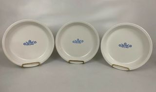 Set Of 3 Vtg Corning Ware Blue Cornflower 9 " Pie Plate P - 309 Made In Usa