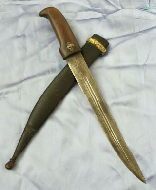 Antique Russian Caucasian Silver Bebut Dagger Shamshir Shashka Sword