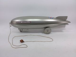 Antique 1930s Pressed Steel 25 Inch Steelcraft Graf Zeppelin Pull Toy Vintage