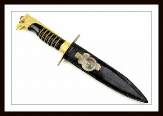 Antique Italian Ww Ii Army Youth Dirk Dagger Knife Rare Scabbard Ruby Eyes