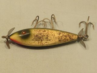 Vintage Creek Chub Injured Minnow Silver Flash Wood Fishing Lure,  Glass Eyes 2