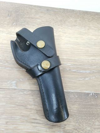 Vintage Brauer Bros.  Mfg Co Black Leather Holster Small Revolver H26 Right Hand