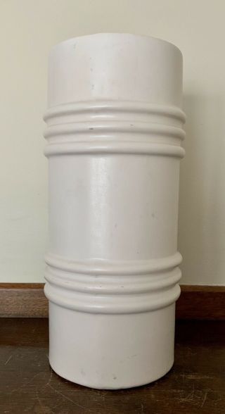 Vintage Matte White Usa Franciscan (?) Pottery Vase 10” Tall 4.  25” Wide
