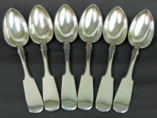 Antique Set Of Six Russian Silver Table Spoons Moscow 1897 - 466 Grams