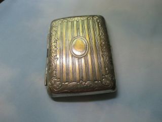 Vintage Silver Plated Victorian Ornate Metal Cigarette Case