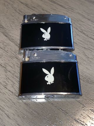 Vintage Playboy Club Lighters - Two - Bunny Logo 1960’s Retro Cool Black White