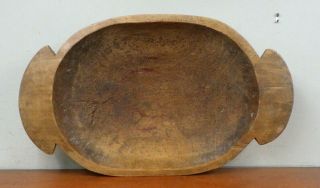 Large Antique 2 Handled Wood Dough Bowl