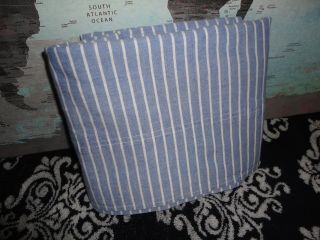 Vintage Ralph Lauren Blue Chambray Stripe (1) Twin Flat Sheet 100 Cotton 61x92