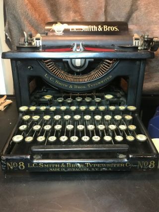 Antique L.  C.  Smith&bros Typewriter Co.  No.  8.  Serial No.  330039 - 8.