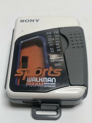 Vintage Sony Sports Walkman Wm - Fs399 Mega Bass Am Fm Radio Cassette Player