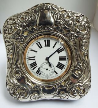 Large Antique Goliath Railway Pocket Watch Wth Solid Silver Stand