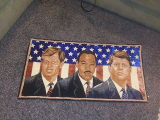 Vintage Wall Tapestry John F Kennedy Martin Luther King Robert Kennedy