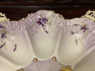 Antique A Lanternier Limoges Porcelain Handpainted Oyster Plate Dish Signed 3