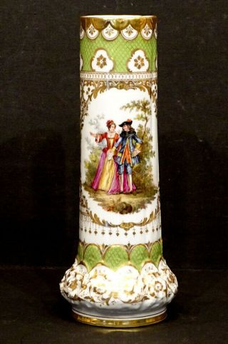 Richard Klemm Antique Dresden Germany German Porcelain Hand Painted Ewer Vase