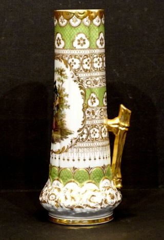 RICHARD KLEMM Antique DRESDEN GERMANY German Porcelain HAND PAINTED Ewer Vase 2